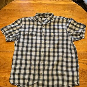 Carhartt Men’s Shirt Adult Extra Large Plaid Short Sleeve Button Up One Pocket